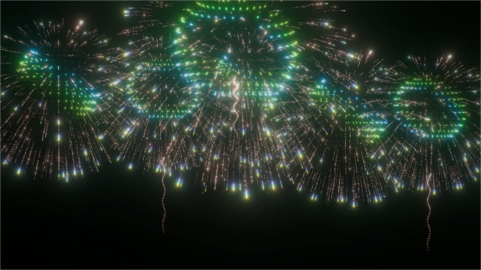 Blender Fireworks: 虹色花火2