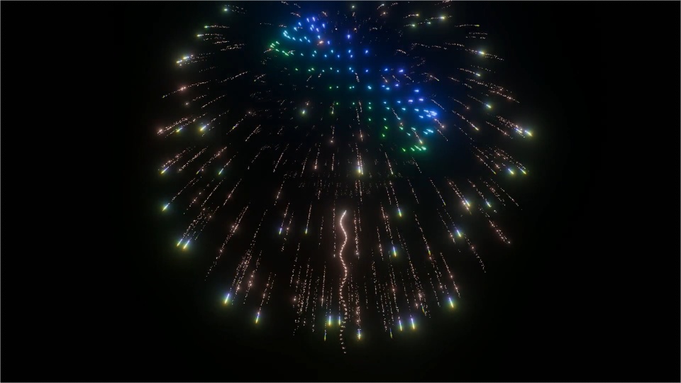 Blender Fireworks: 虹色花火2