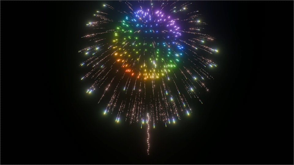 Blender Fireworks: 虹色花火3
