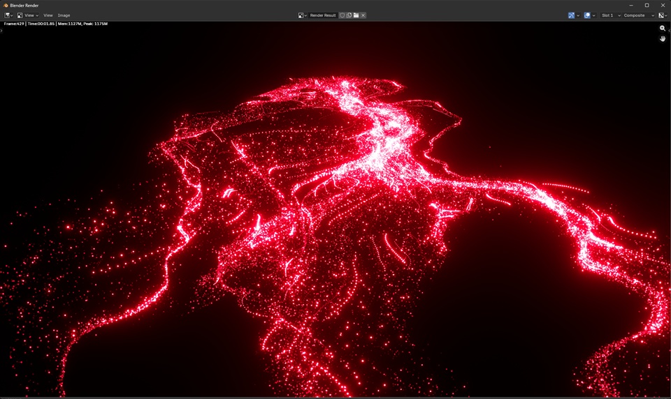 Blender Particle: 流れエフェクト3