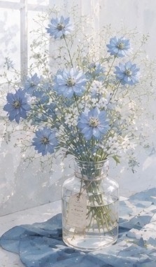 花と幻想の風景イラスト集|10枚セット|淡色・透明感