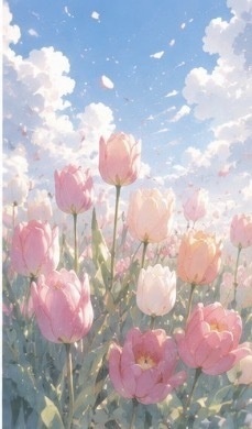 花と幻想の風景イラスト集|10枚セット|淡色・透明感