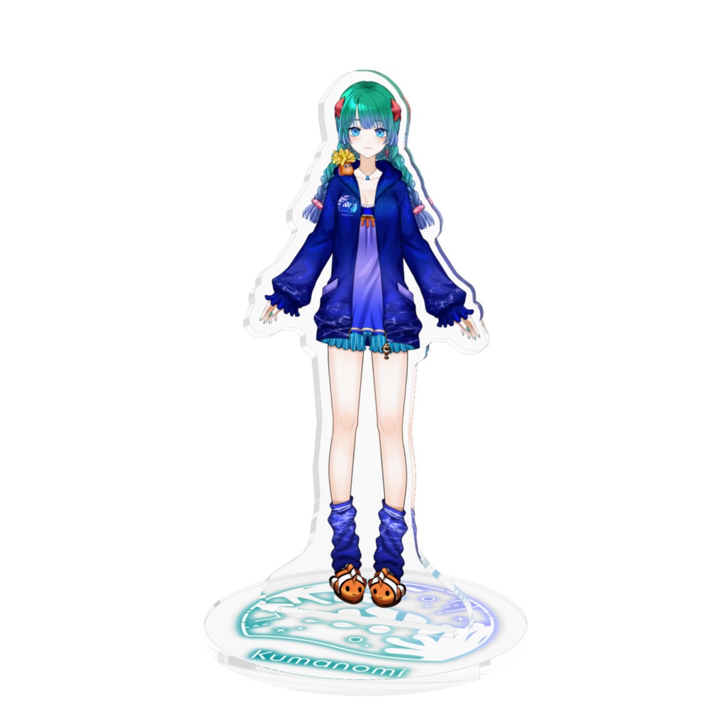 𓂃🐟𓈒 𓂂𓏸クマの深三つ編み部屋着衣装アクリルフィギュア✩‧₊˚🐋
