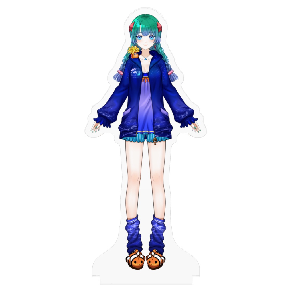 𓂃🐟𓈒 𓂂𓏸クマの深三つ編み部屋着衣装アクリルフィギュア✩‧₊˚🐋