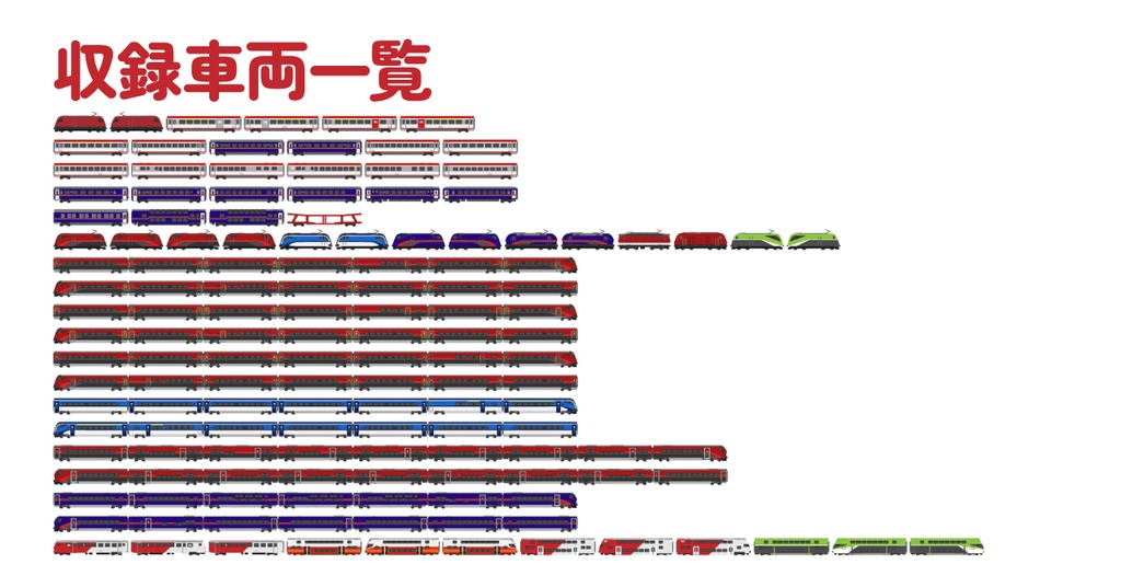デフォルメ車両画像 OeBB客車・機関車セット