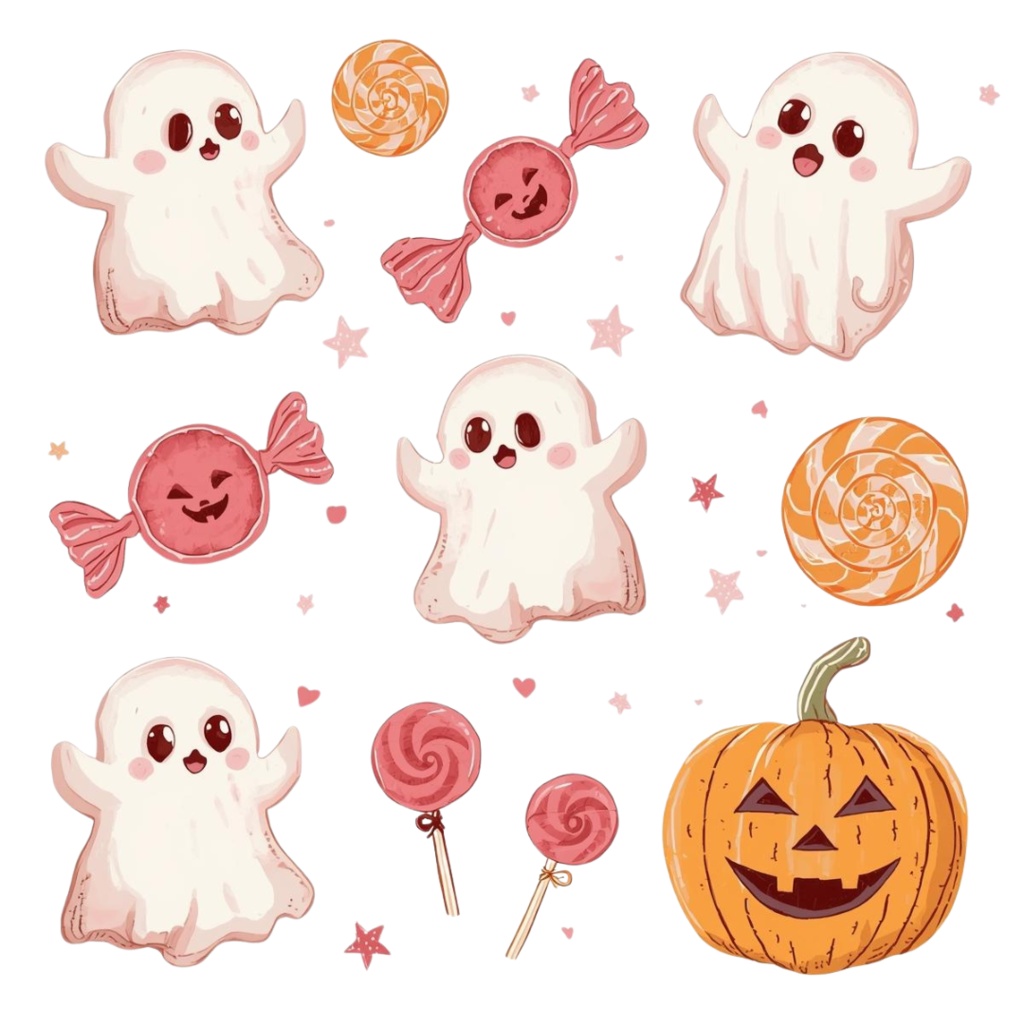 可愛いハロウィンクリップアート10種セット(PNG形式)