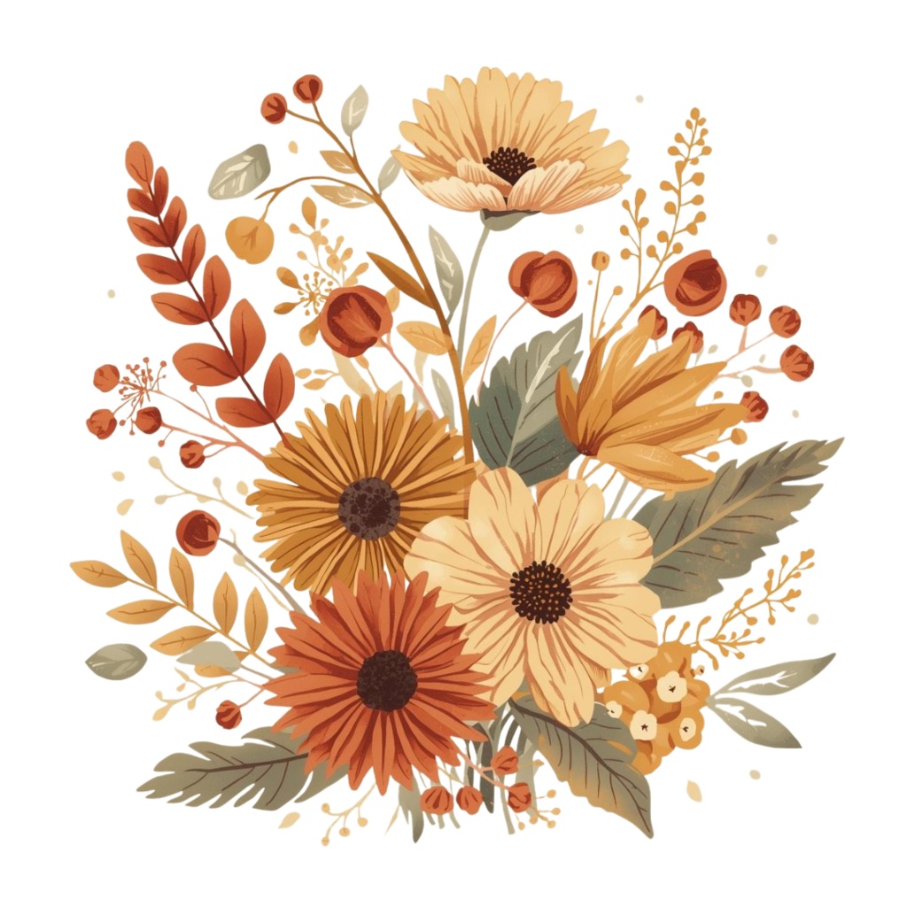 \秋のあたたかさをぎゅっと詰め込んだ、アンティーク風の可愛いクリップアートセット/