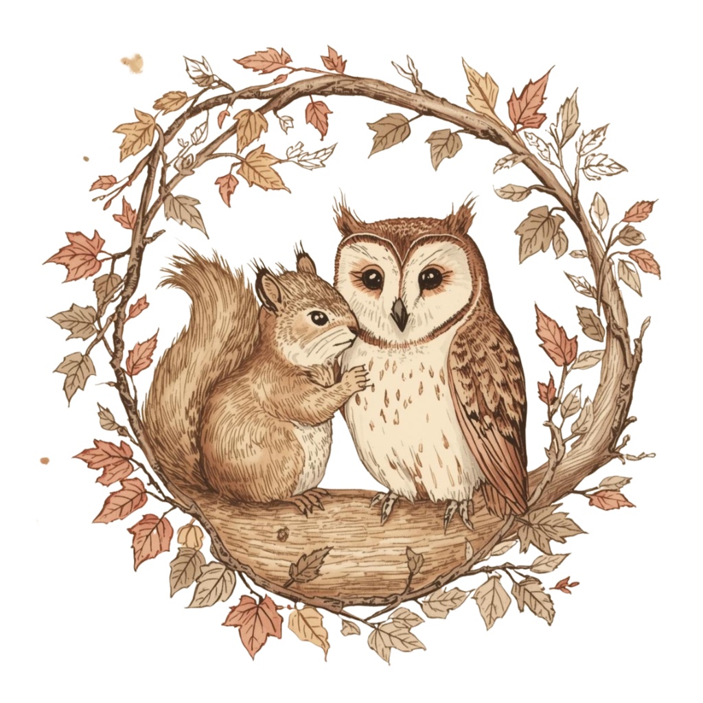 \秋のあたたかさをぎゅっと詰め込んだ、アンティーク風の可愛いクリップアートセット/