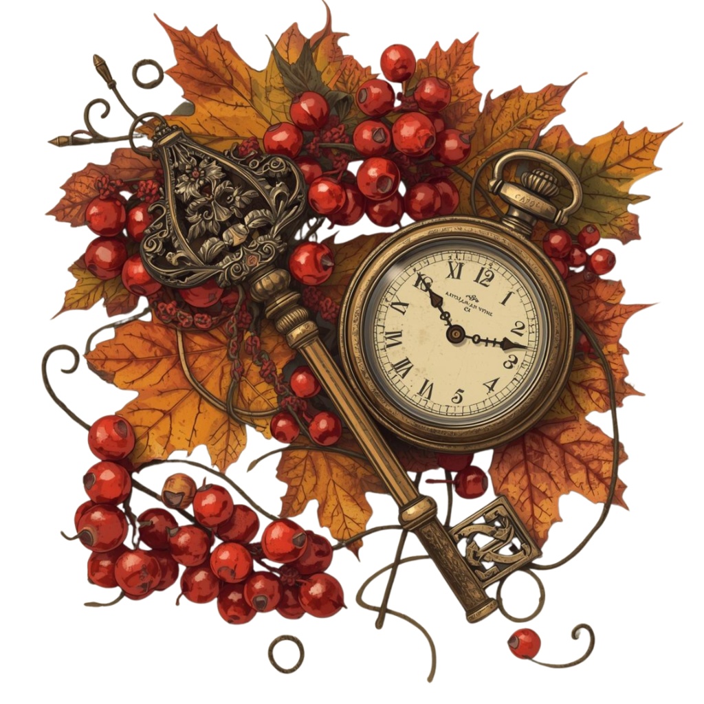 \秋のあたたかさをぎゅっと詰め込んだ、アンティーク風の可愛いクリップアートセット/