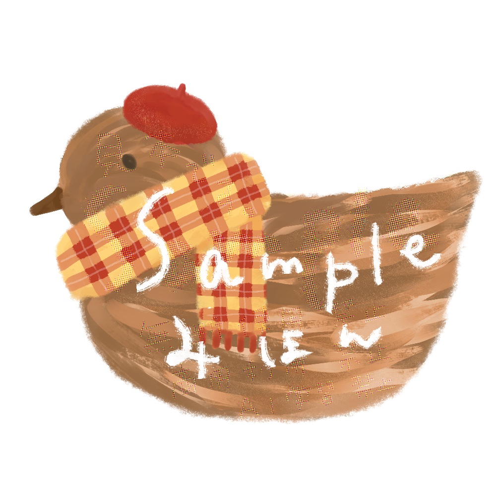 【アイコン・印刷用イラスト素材】あったか鳥さん