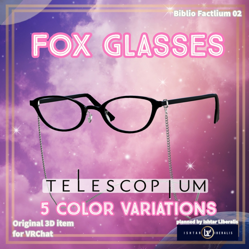 👓フォックス眼鏡(チェーン付き)(TELESCOPIUM)
