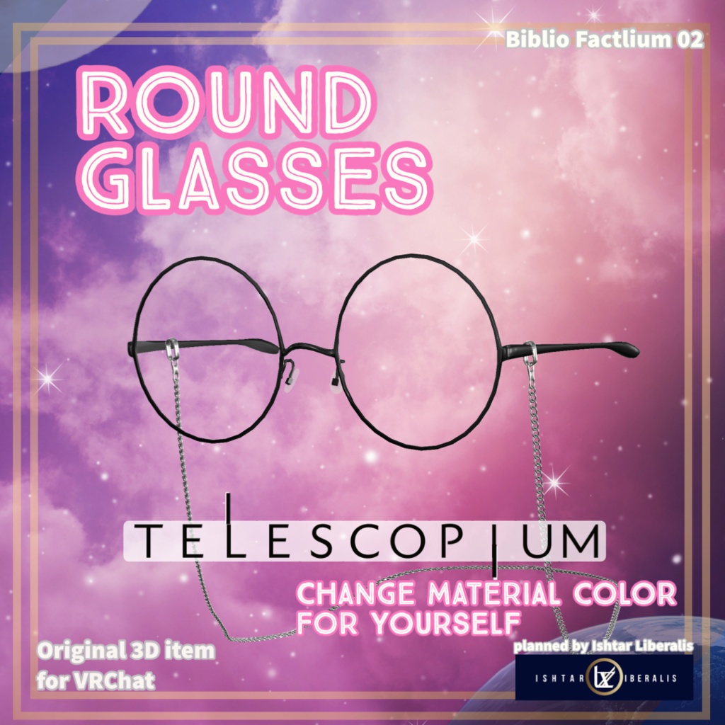 👓丸眼鏡（チェーン付き）（TELESCOPIUM）