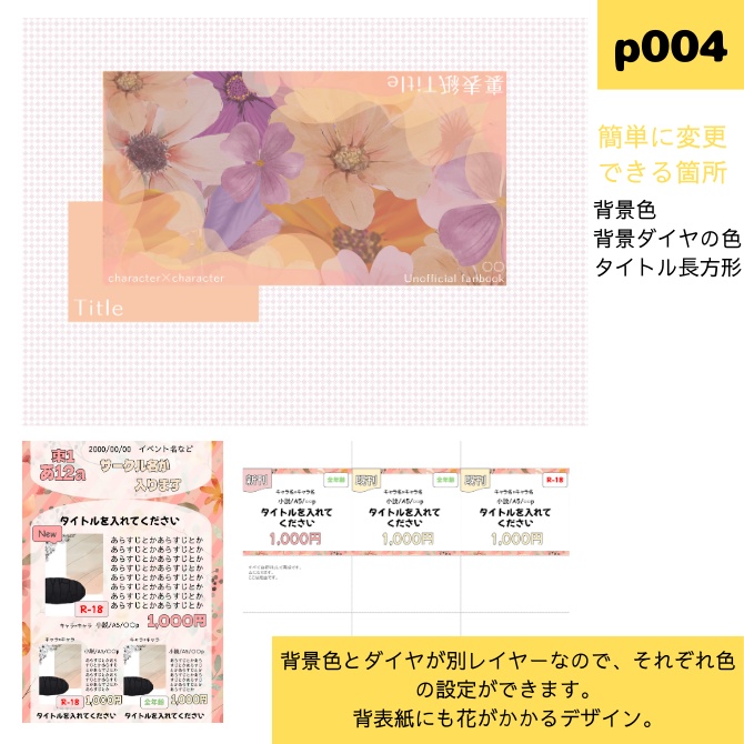 【印刷OK】表紙&お品書き&値札テンプレートの同人誌フルセット