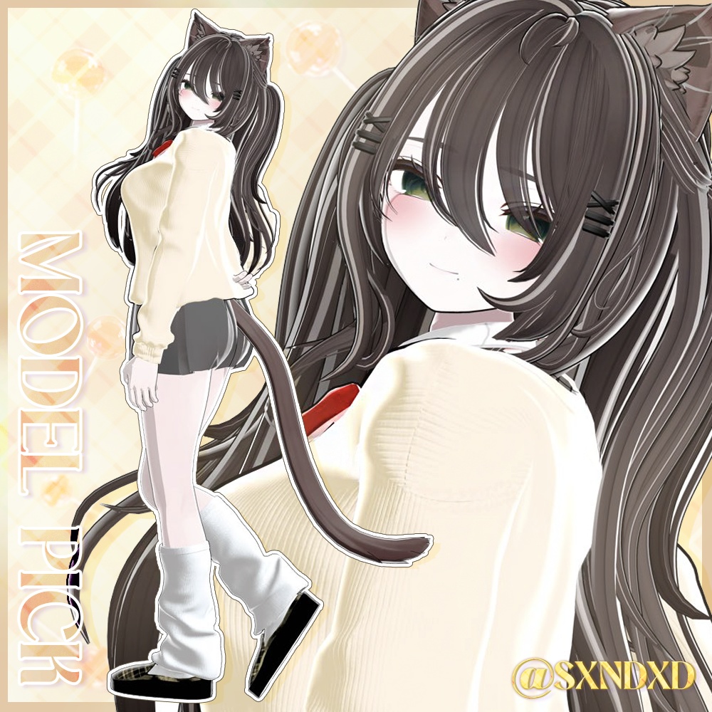 🍭sweet school uniform with scarf + candy🍭かわいい制服🍫