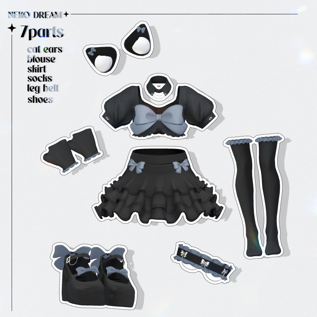 ✨SALE✨ - NEKO DREAM Airi - 🖤リボンの衣装 フリル·スカート🖤