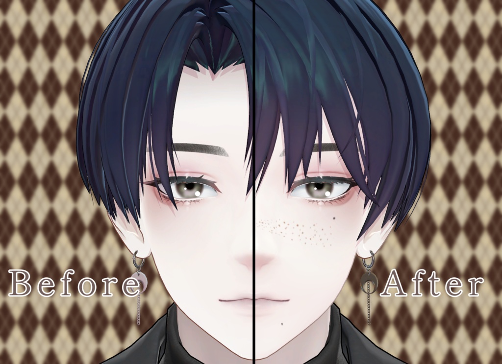 【18アバター対応】そばかす&ほくろ2種Texture