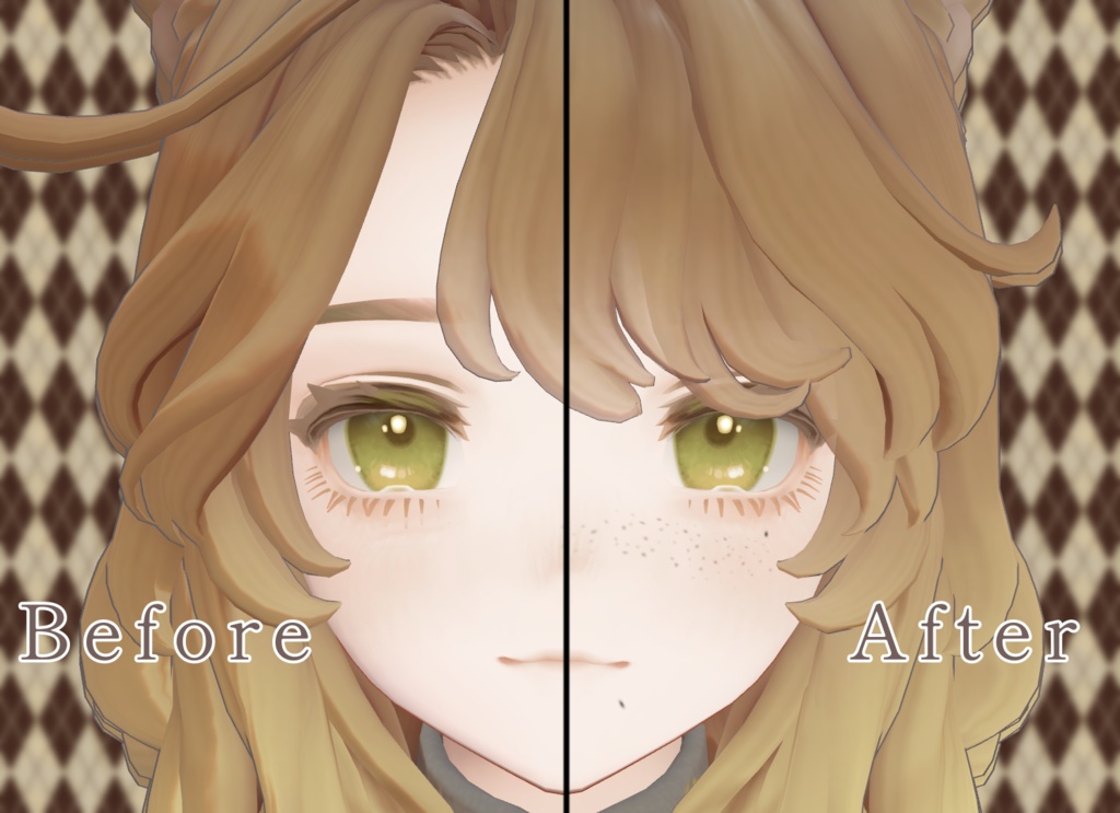 【45アバター対応】そばかす&ほくろ2種Texture