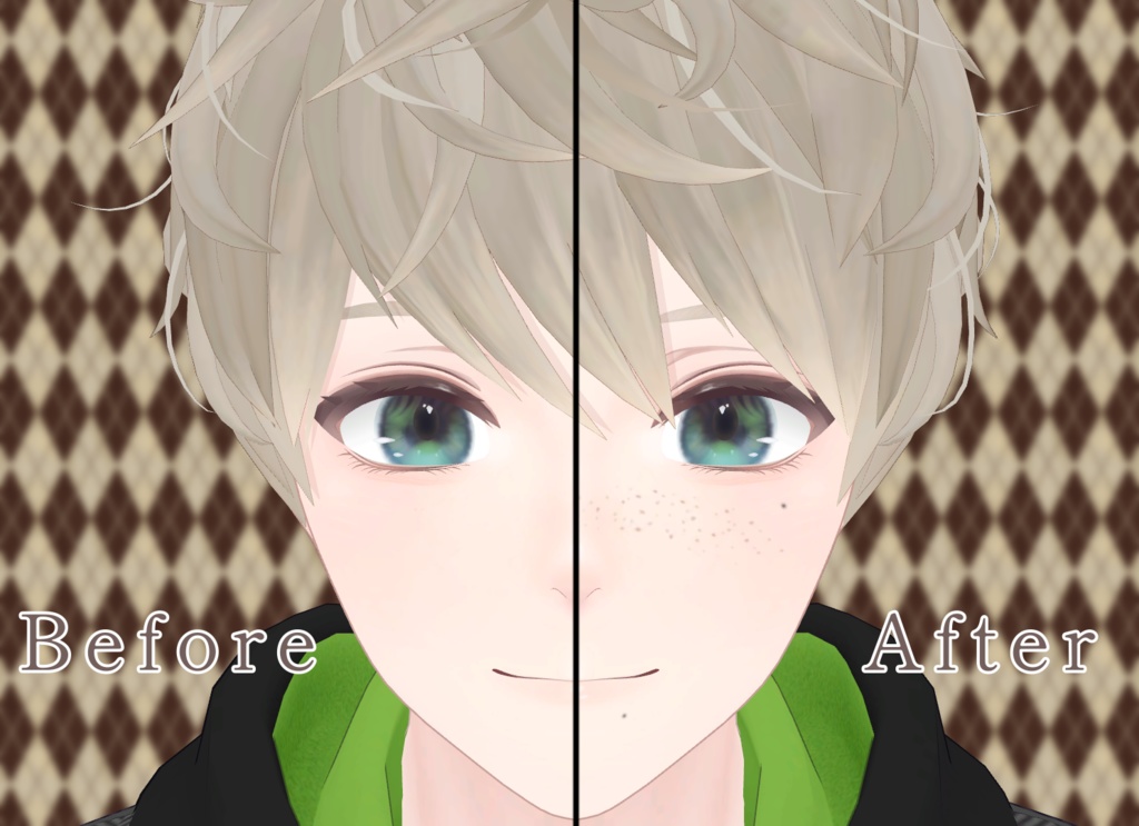 【18アバター対応】そばかす&ほくろ2種Texture