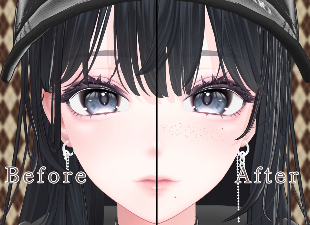 【29アバター対応】そばかす&ほくろ2種Texture