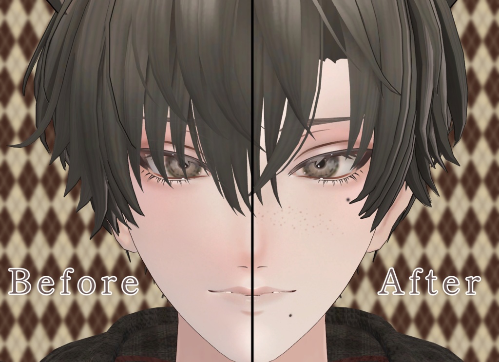 【26アバター対応】そばかす&ほくろ2種Texture
