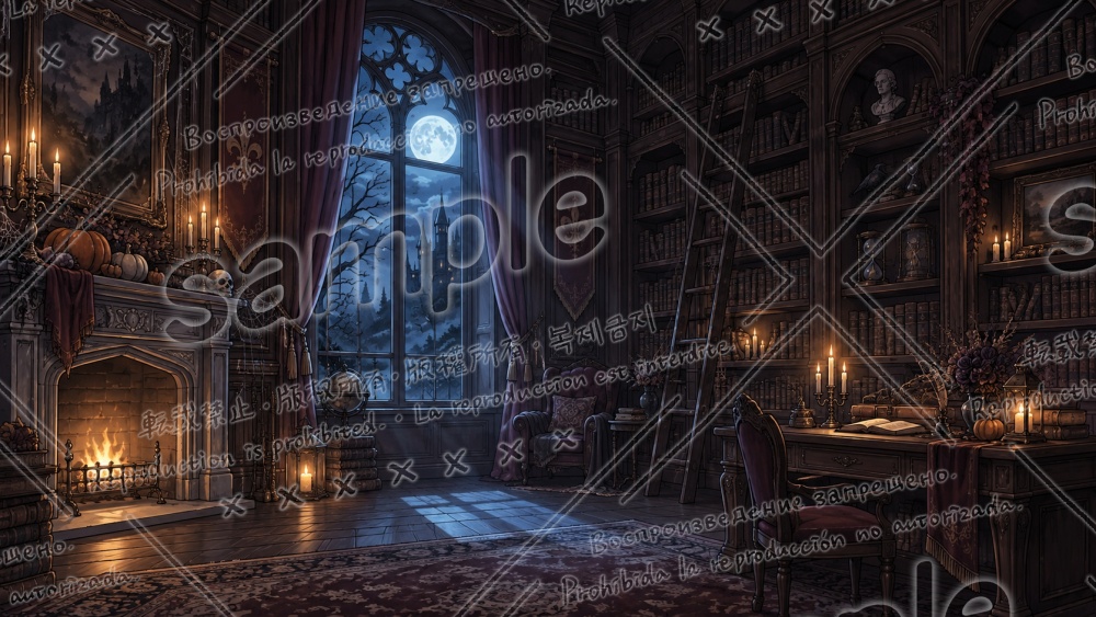 【配信用背景】ハロウィン背景画像素材5点