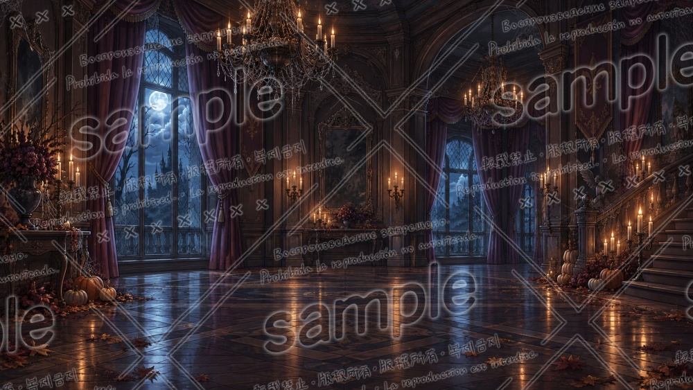 【配信用背景】ハロウィン背景画像素材5点