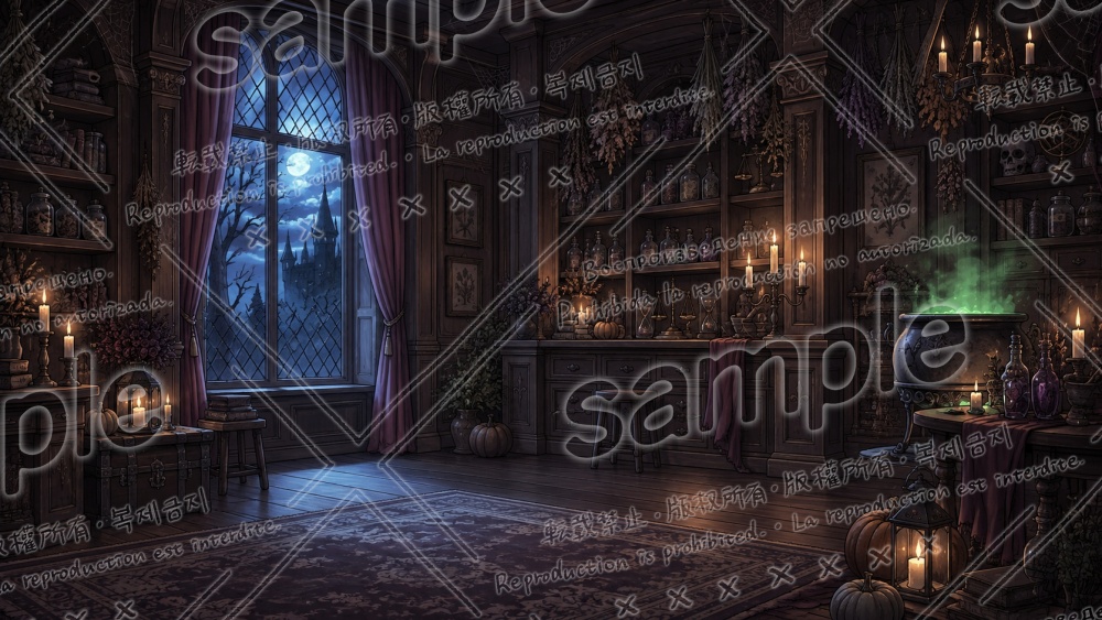 【配信用背景】ハロウィン背景画像素材5点