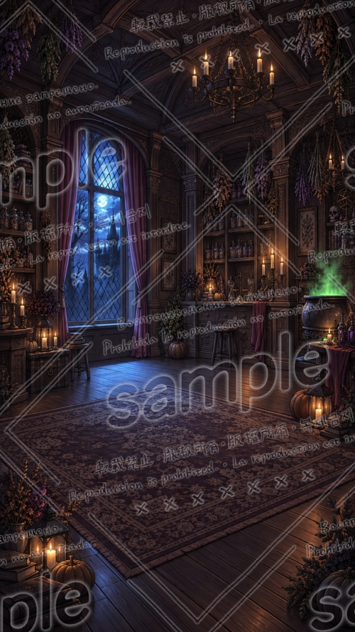 【縦型配信用背景】ハロウィン背景画像素材5点