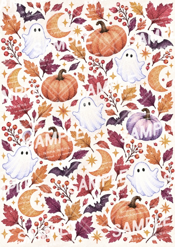 ハロウィンのデジタルペーパー素材3点