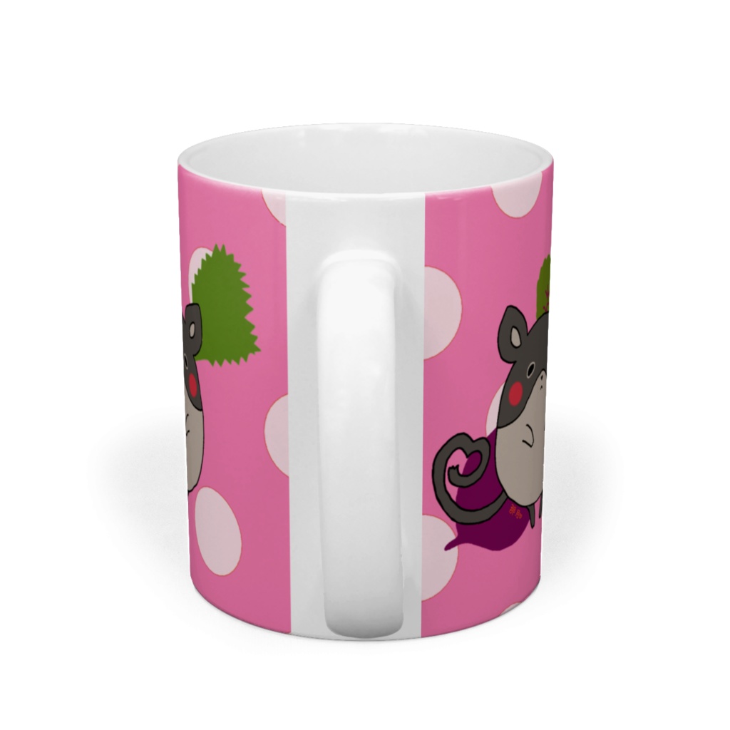 どんぐりくんマグカップ(ドットピンク)