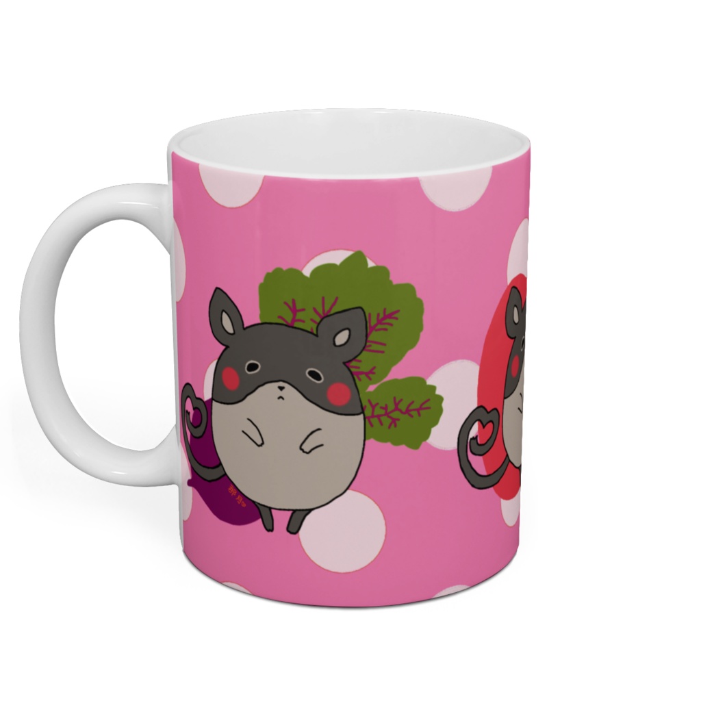 どんぐりくんマグカップ(ドットピンク)