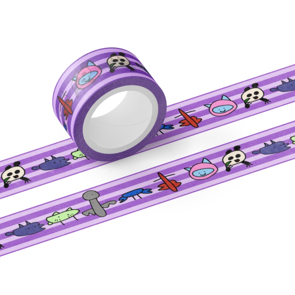 しろZOOマスキングテープ(紫)