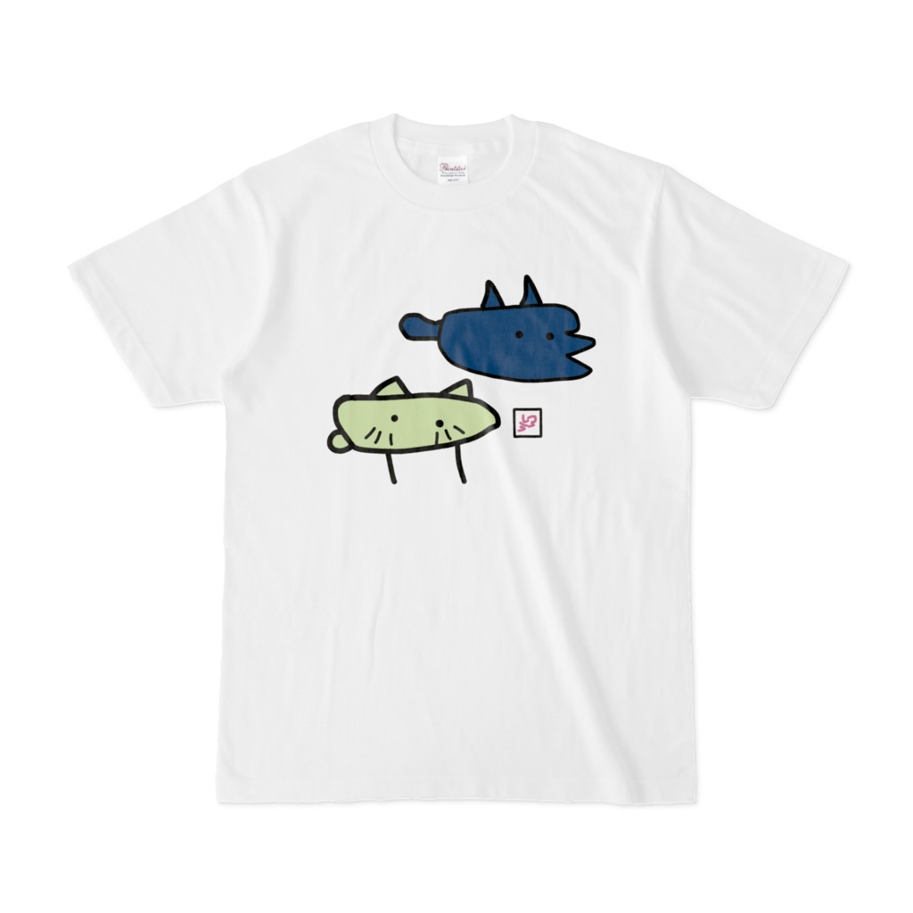 サメとねこTシャツ