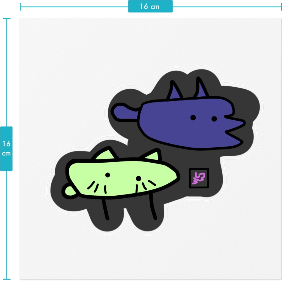 サメとねこステッカー