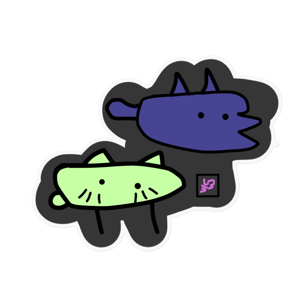 サメとねこステッカー