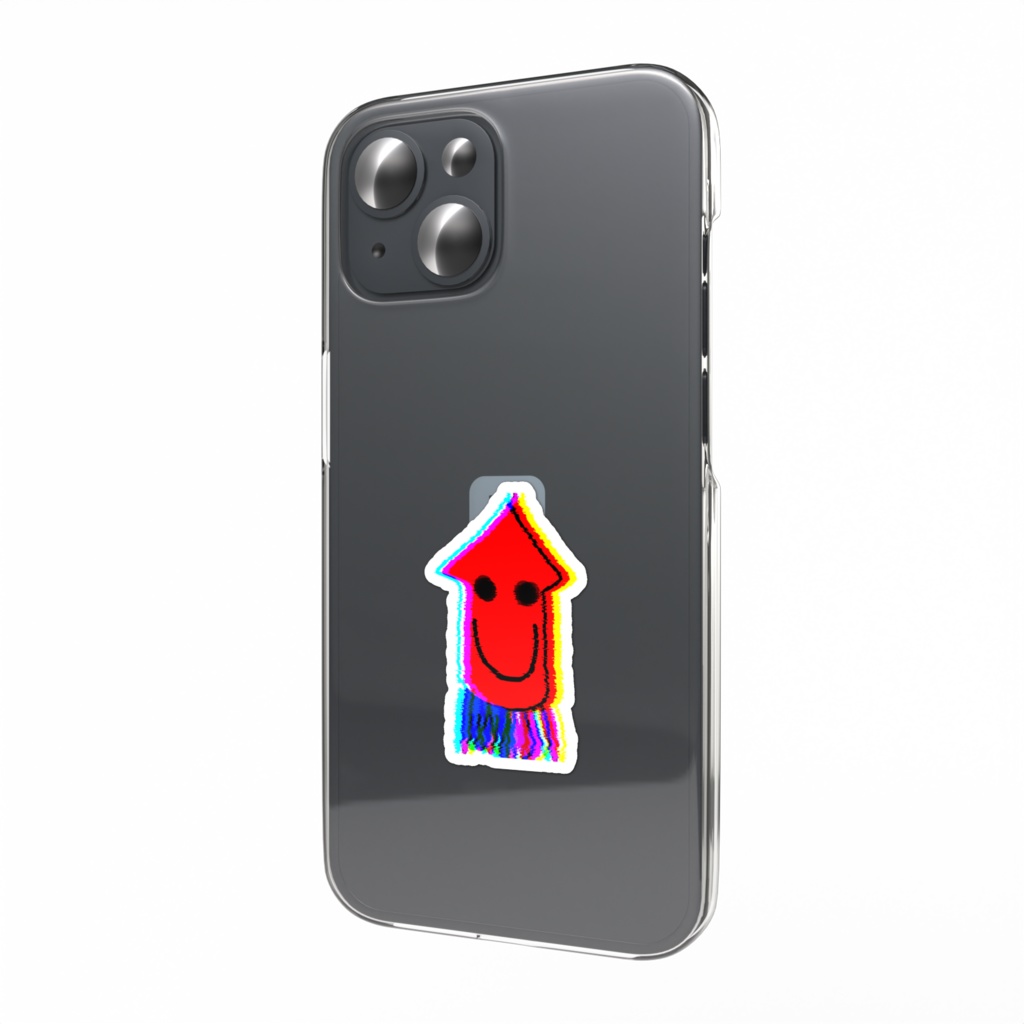 サイケデリックイカステッカー