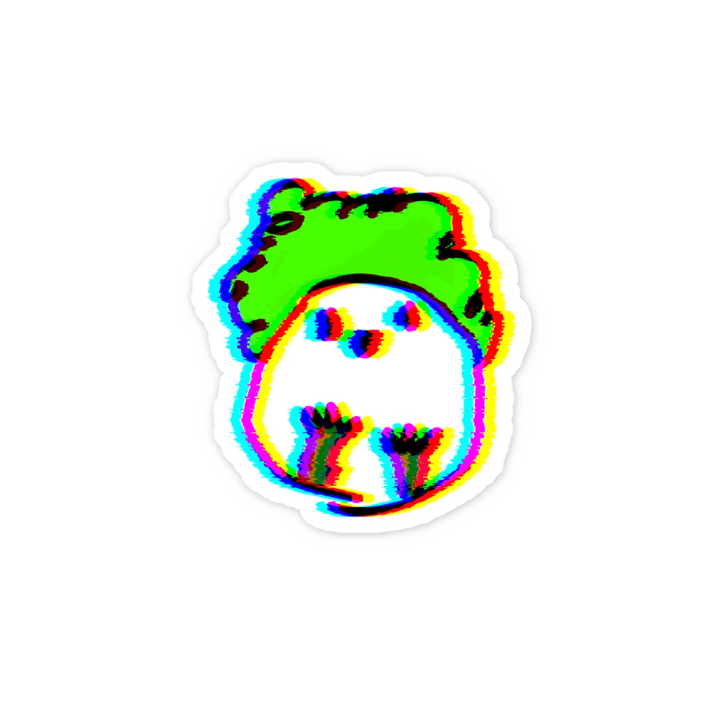 サイケデリックバードステッカー