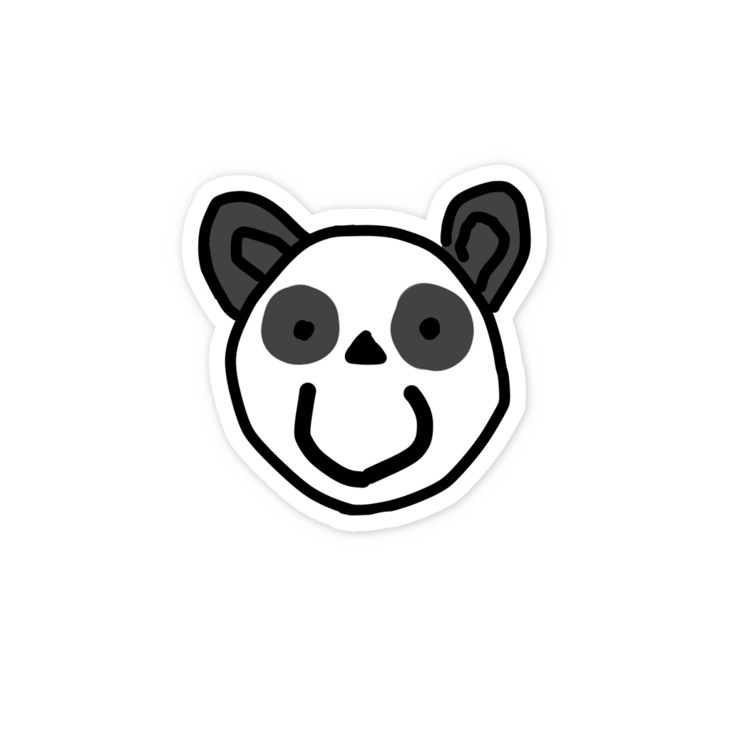 目が笑ってないパンダステッカー