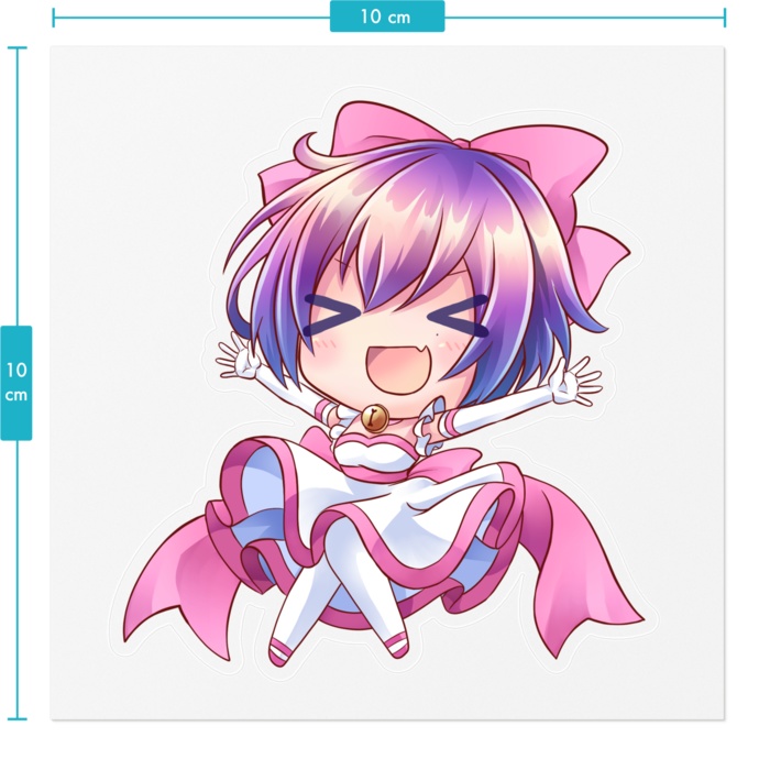 魔法少女シュネー 1st Anniversary でっかいステッカー:文字あり(白)/文字なし(クリア)