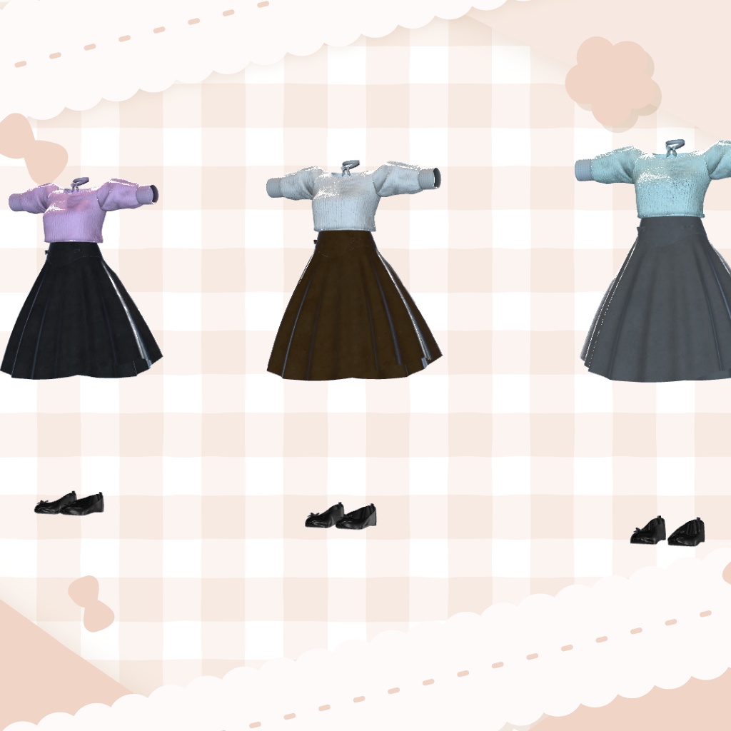 【3アバター対応】バレエコア風コーデ【MA対応】