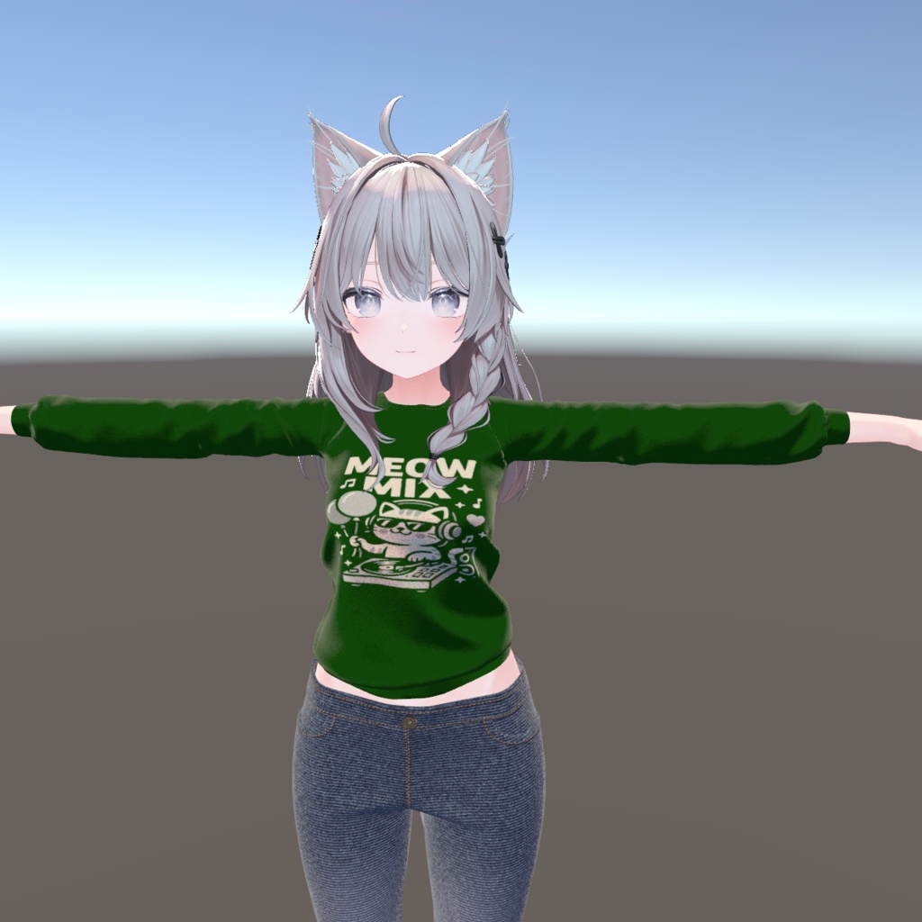 しなの用リアクロ風スウェットシャツ01_DJ CAT【MA対応】