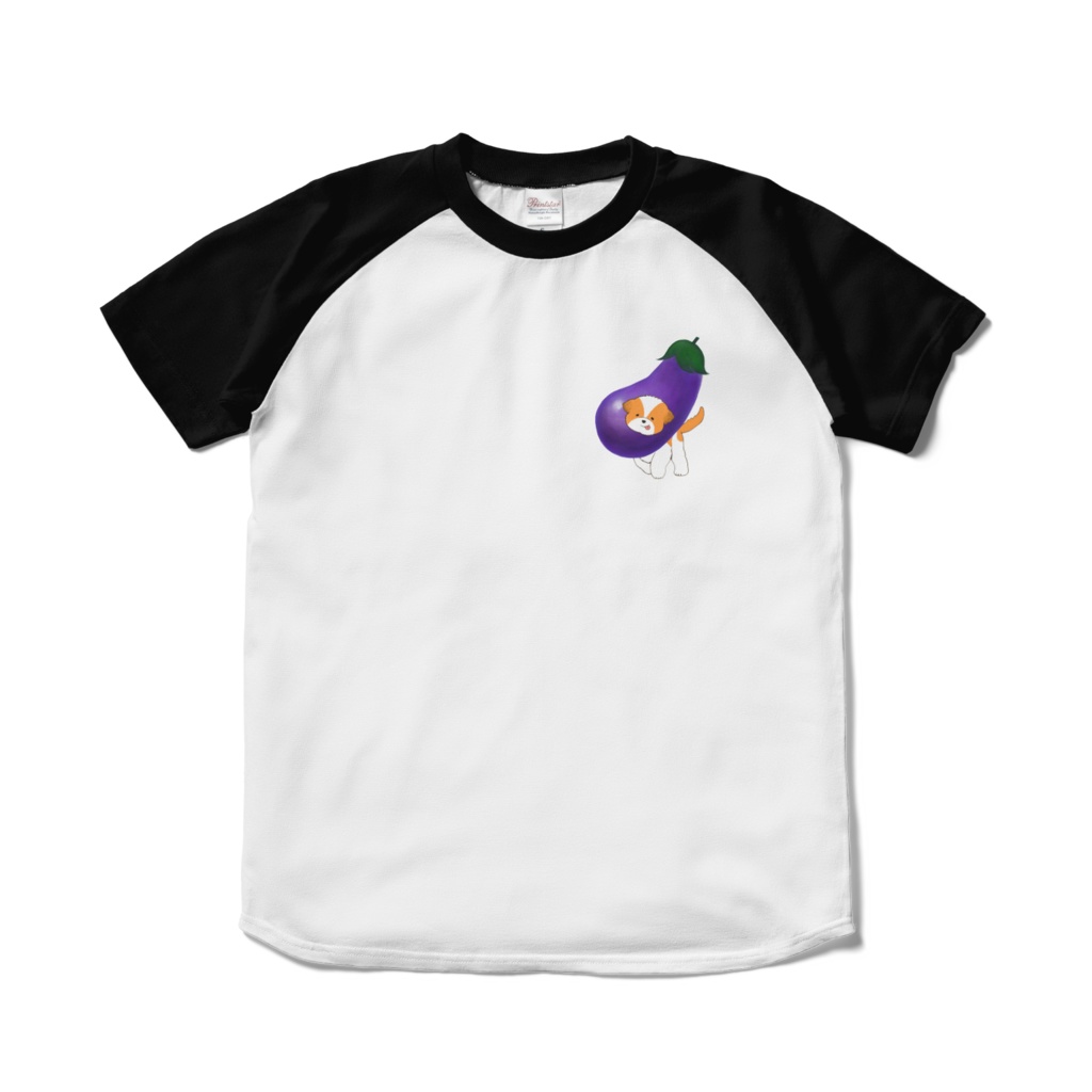 駆けよるなすシーズーTシャツ　ブラック