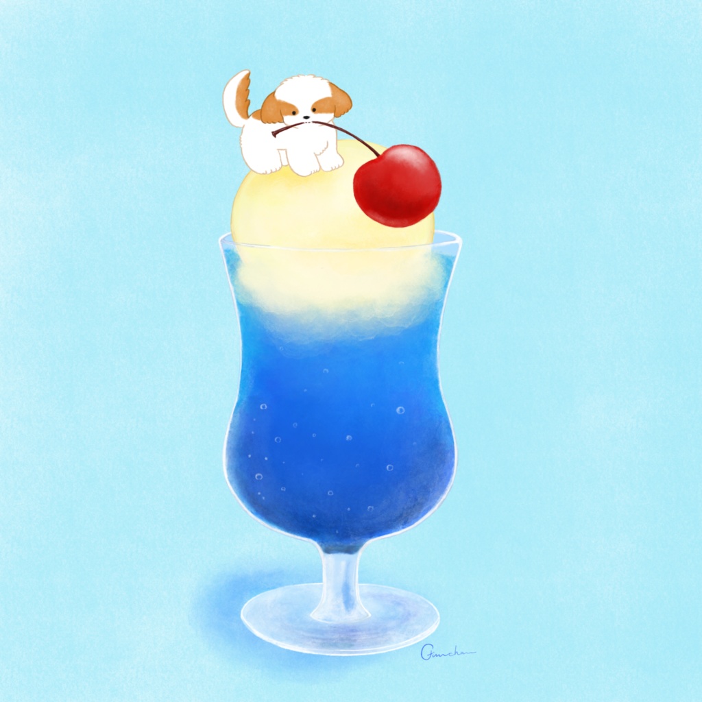 クリームソーダとシーズー