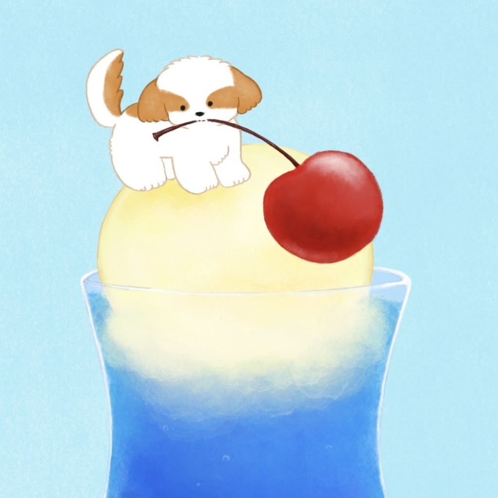 クリームソーダとシーズー