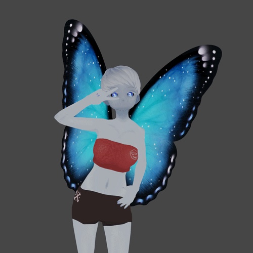 Blue Butterfly Wings (Rigged)