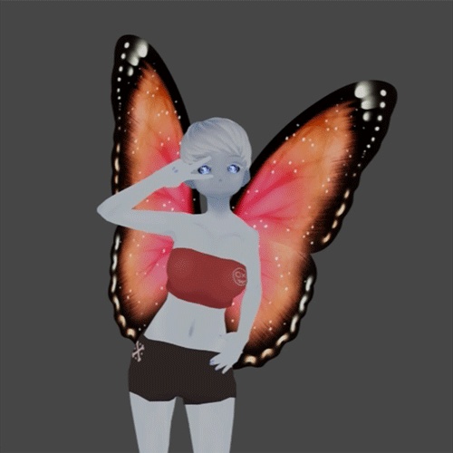Red Butterfly Wings (Rigged)