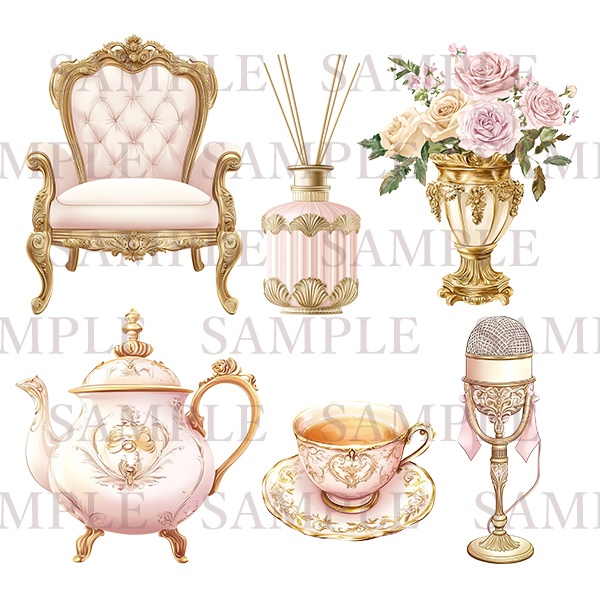 【配信向け素材】プリンセス・お嬢様な配信素材(ピンク)