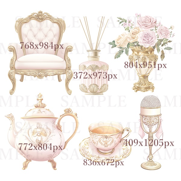 【配信向け素材】プリンセス・お嬢様な配信素材(ピンク)