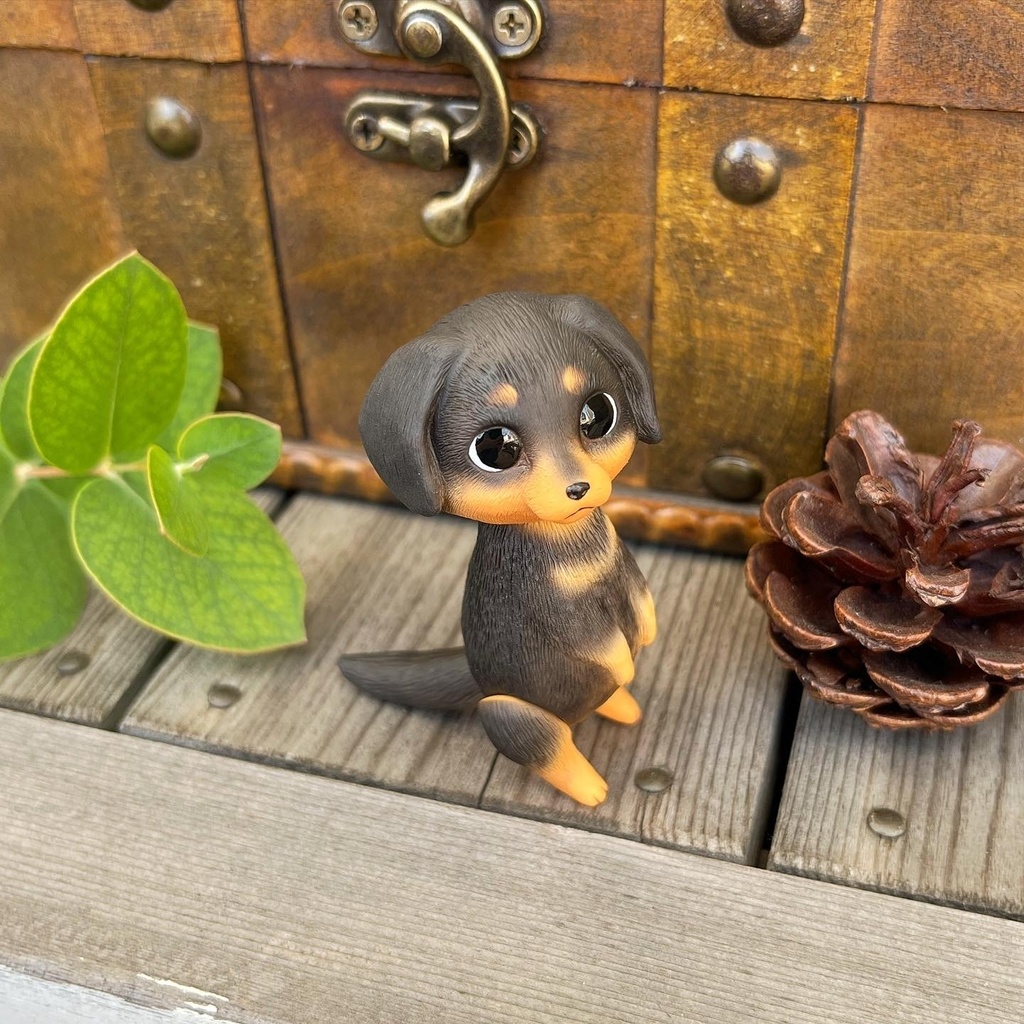 イヌのドール*ダックスフント黒茶