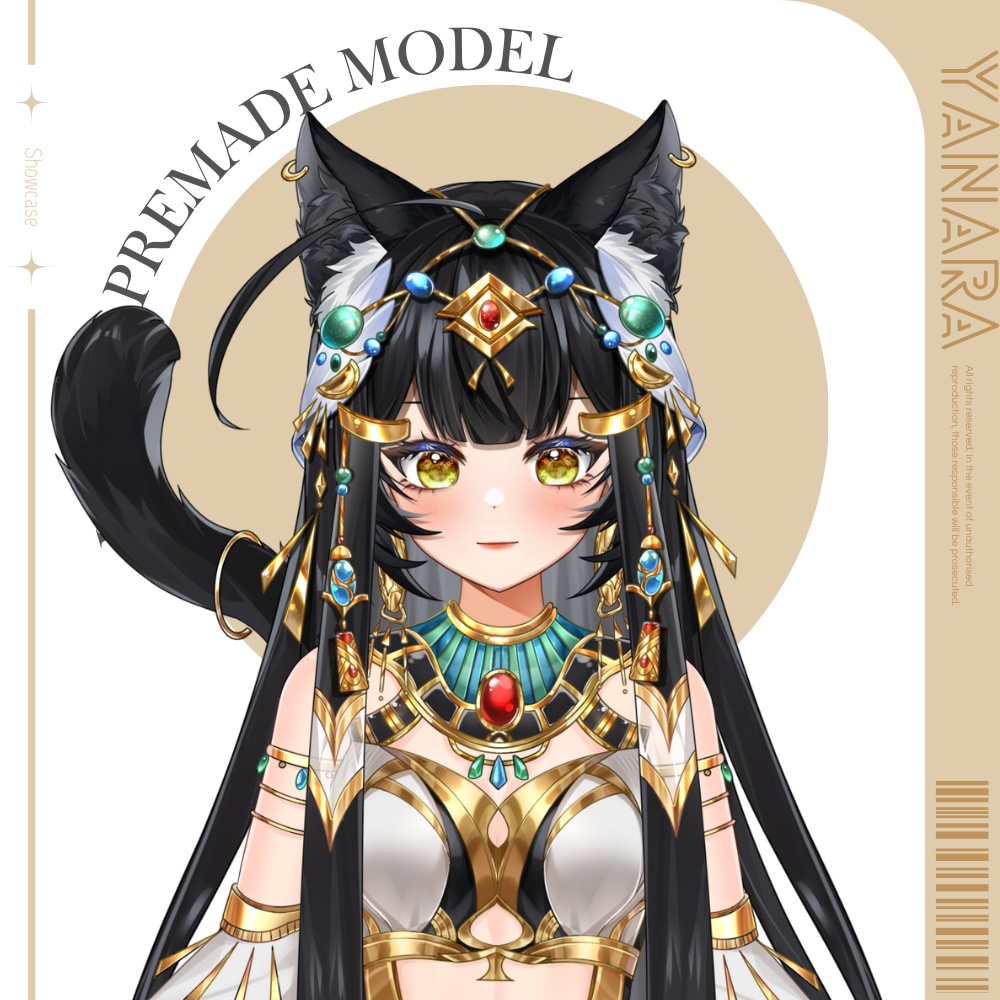 【Live2Dモデル】 Egyptian Cat Princess Yanara | Over 25 expressions, Chibi, 4 eye colors